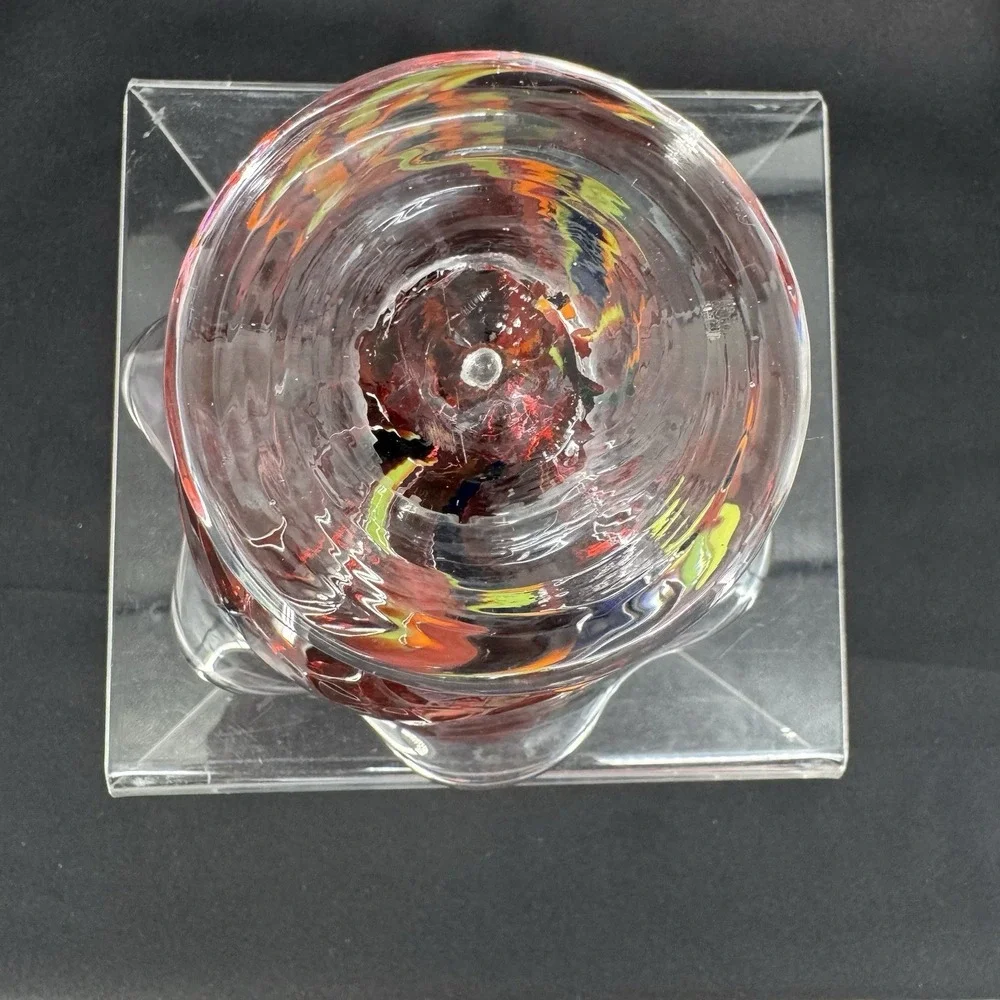 Mouth Blown Confetti‎ Glass Handmade Whimsical Candy Bowl 4